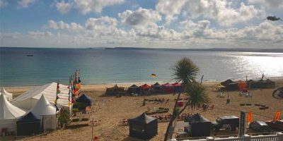 Tents on Porthminster beach for the St Ives food and drink festival